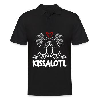 Kissing Axolotl Kisses Axolotls - Männer Poloshirt - Schwarz - Vorne - Kai (181cm)