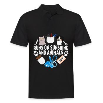 Vétérinaire Vétérinaire Médecine Vétérinaire - Polo Homme - noir - Devant - Kai (181cm)