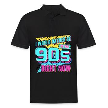 90s Retro 1990 Joke Disco - Männer Poloshirt - Schwarz - Vorne - Kai (181cm)