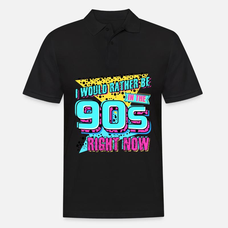 90s Retro 1990 Joke Disco - Männer Poloshirt - Schwarz