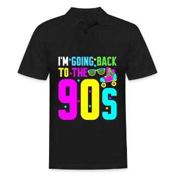 1990 Disco 90s Retro - Männer Poloshirt - Schwarz - Vorne - Kai (181cm)