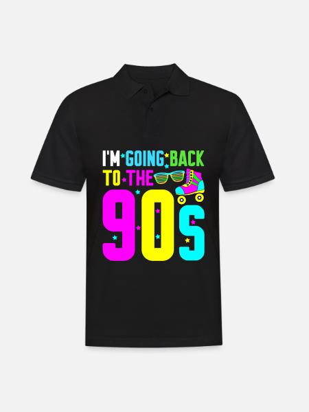 1990 Disco 90s Retro - Männer Poloshirt - Schwarz