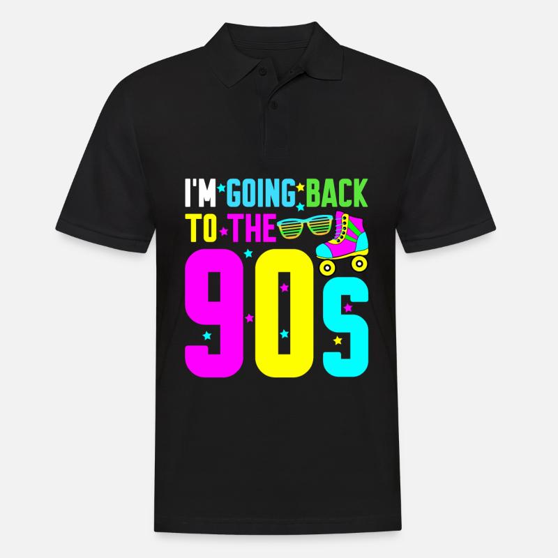1990 Disco 90s Retro - Männer Poloshirt - Schwarz