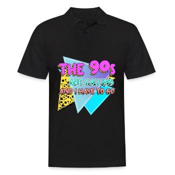 90s Retro Joke 1990 Disco - Männer Poloshirt - Schwarz - Vorne - Kai (181cm)
