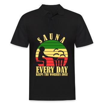 Sauna Wellness - Men's Polo Shirt - black - Front - Kai (181cm)