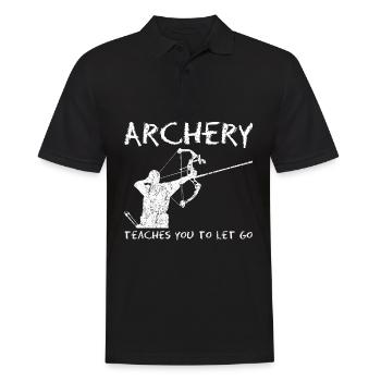Compound Bow Shooting Joke Archery Bow - Männer Poloshirt - Schwarz - Vorne - Kai (181cm)