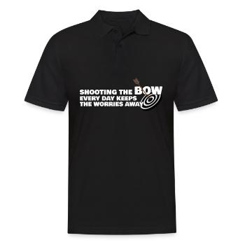 Archery long bow compound bow - Männer Poloshirt - Schwarz - Vorne - Kai (181cm)