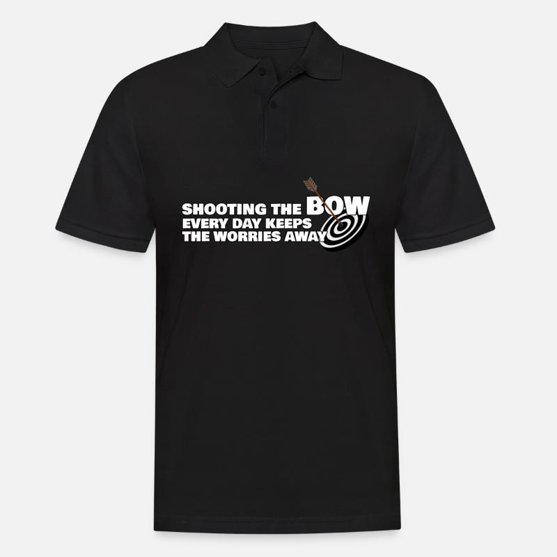 Archery long bow compound bow - Men's Polo Shirt - black