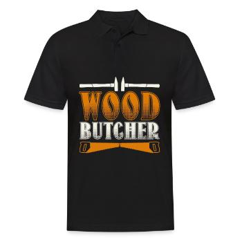 Lumberjack Carpenter Wood - Männer Poloshirt - Schwarz - Vorne - Kai (181cm)