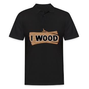 Charpentier en bois Bûcheron de bois de chauffage - Polo Homme - noir - Devant - Kai (181cm)