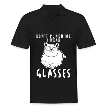 Cat Glasses Spectacles Opticals - Männer Poloshirt - Schwarz - Vorne - Kai (181cm)