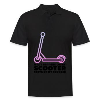 Scooter Rider Kick Skater Scooter Kick Scooter - Männer Poloshirt - Schwarz - Vorne - Kai (181cm)