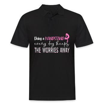 Handstands Handstand Gymnast - Männer Poloshirt - Schwarz - Vorne - Kai (181cm)