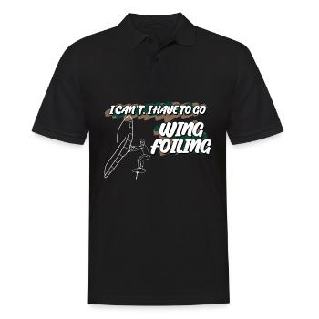 Wing Foiling Winging Wingsurfing - Männer Poloshirt - Schwarz - Vorne - Kai (181cm)