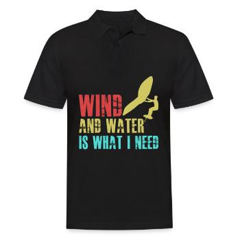 Winging Foilboard Wing Foiling - Männer Poloshirt - Schwarz - Vorne - Kai (181cm)