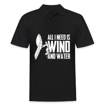Winging Wingsurfing Wing Foiling - Männer Poloshirt - Schwarz - Vorne - Kai (181cm)