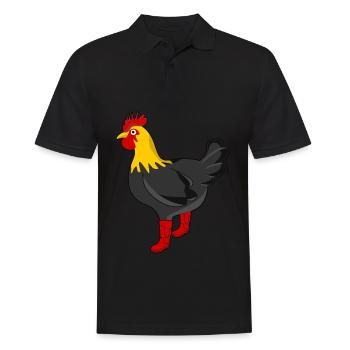 Farmer Rain Boots Chicken Farm Chickens - Männer Poloshirt - Schwarz - Vorne - Kai (181cm)