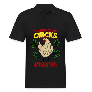 Poultry Chickens Chicken Farmer - Männer Poloshirt - Schwarz - Vorne - Kai (181cm)
