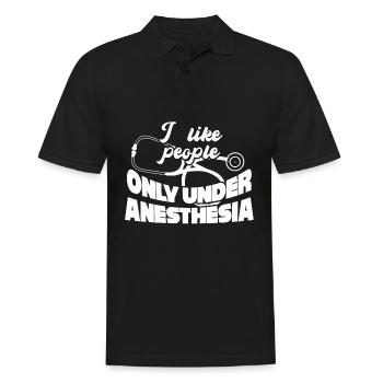 Médecin Infirmière Médecine Anesthésiste - Polo Homme - noir - Devant - Kai (181cm)