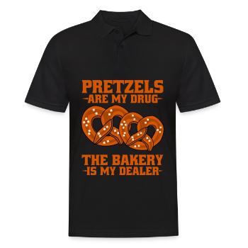Pretzels Pretzel - Männer Poloshirt - Schwarz - Vorne - Kai (181cm)