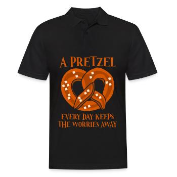 Bavaria Pretzels Pretzel - Männer Poloshirt - Schwarz - Vorne - Kai (181cm)