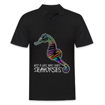 Seahorse Ocean Seahorses - Männer Poloshirt - Schwarz - Vorne - Kai (181cm)