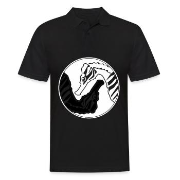 Yin and Yang Seahorses - Männer Poloshirt - Schwarz - Vorne - Kai (181cm)