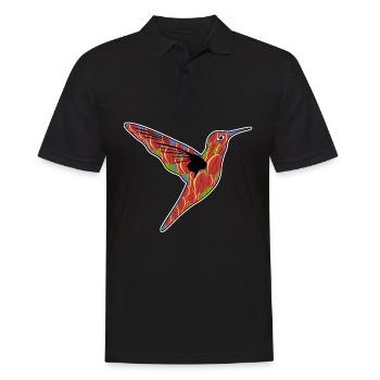 Fleurs de tulipes colibris - Polo Homme - noir - Devant - Kai (181cm)