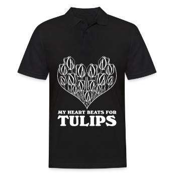 Tulipes Coeur Jardin Tulipes Fleurs - Polo Homme - noir - Devant - Kai (181cm)