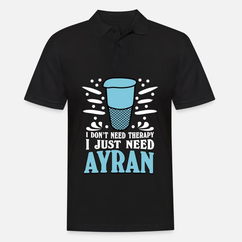 Ayran Therapy - Männer Poloshirt - Schwarz