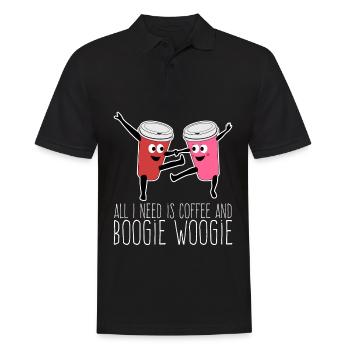 Boogie Woogie Coffee Dance Dancing - Men's Polo Shirt - black - Front - Kai (181cm)