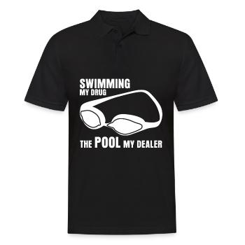 Entraîneur de piscine de nageur - Polo Homme - noir - Devant - Kai (181cm)