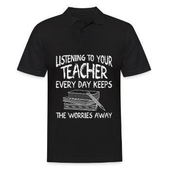 School Teacher Teaching Teachers - Männer Poloshirt - Schwarz - Vorne - Kai (181cm)
