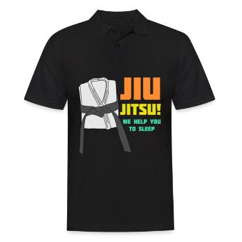 BJJ Ju-Jitsu Brasilian Jiu-Jitsu - Männer Poloshirt - Schwarz - Vorne - Kai (181cm)