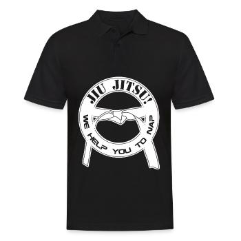 Ju-Jitsu Joke Brasilian Jiu-Jitsu BJJ - Männer Poloshirt - Schwarz - Vorne - Kai (181cm)