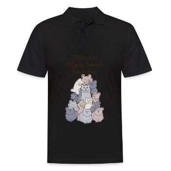 Veterinary Assistant Cats Veterinarian - Men's Polo Shirt - black - Front - Kai (181cm)