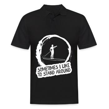 SUP Board Stand up Paddling Paddle - Men's Polo Shirt - black - Front - Kai (181cm)