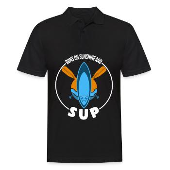 SUP Board Stand up Paddling Paddles - Men's Polo Shirt - black - Front - Kai (181cm)