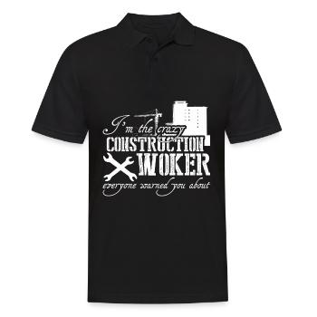 Construction Worker Construction Manager - Männer Poloshirt - Schwarz - Vorne - Kai (181cm)
