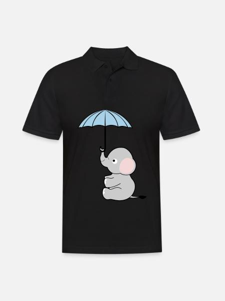 Elephant Umbrella Elephants - Men's Polo Shirt - black