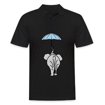 Elephant with Umbrella Elephants - Männer Poloshirt - Schwarz - Vorne - Kai (181cm)
