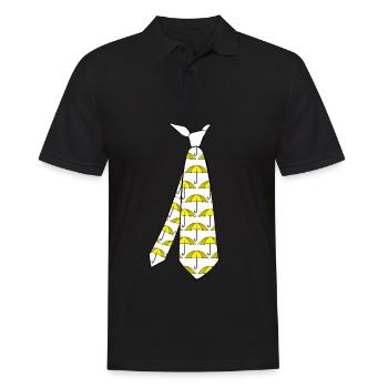 Yellow Umbrella Tie with Umbrellas - Männer Poloshirt - Schwarz - Vorne - Kai (181cm)
