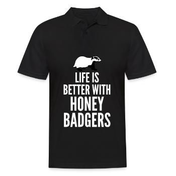 Honey Badger Joke Honey Badgers - Männer Poloshirt - Schwarz - Vorne - Kai (181cm)