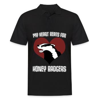 Honey Badger Heart Honey Badgers - Männer Poloshirt - Schwarz - Vorne - Kai (181cm)