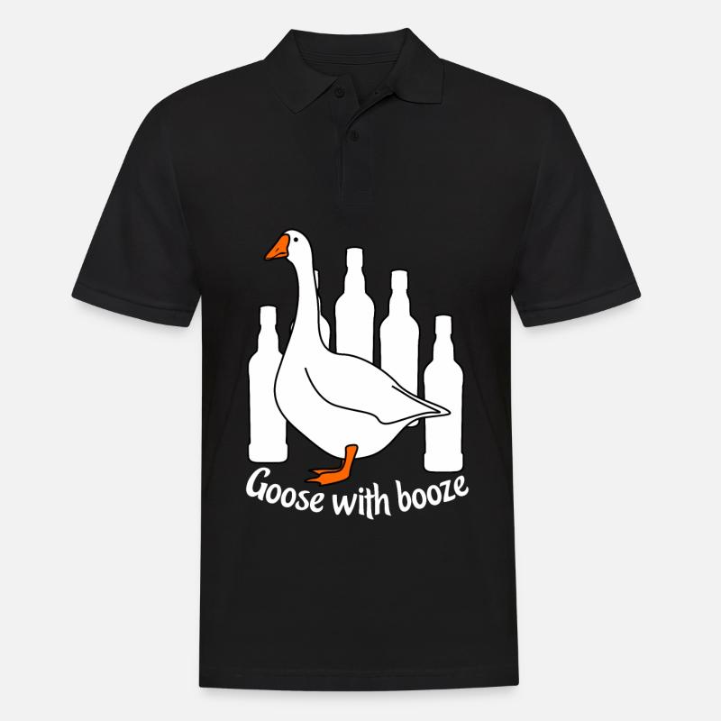 Oie avec de l’alcool - Polo Homme - noir