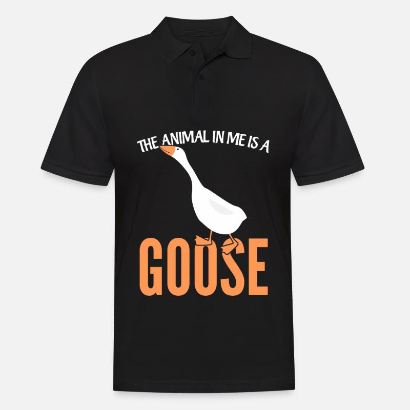 Gans Gänse - Männer Poloshirt - Schwarz