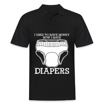 Diapers Baby Babies - Men's Polo Shirt - black - Front - Kai (181cm)