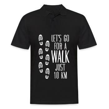 Hiking Walk Walking Hike - Men's Polo Shirt - black - Front - Kai (181cm)