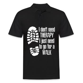 Outdoor Hiking Walk Walking Hike - Men's Polo Shirt - black - Front - Kai (181cm)