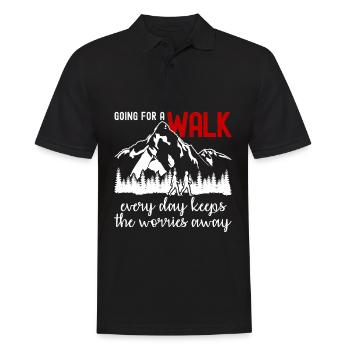Hiking Walk Walking Outdoor Hike - Men's Polo Shirt - black - Front - Kai (181cm)
